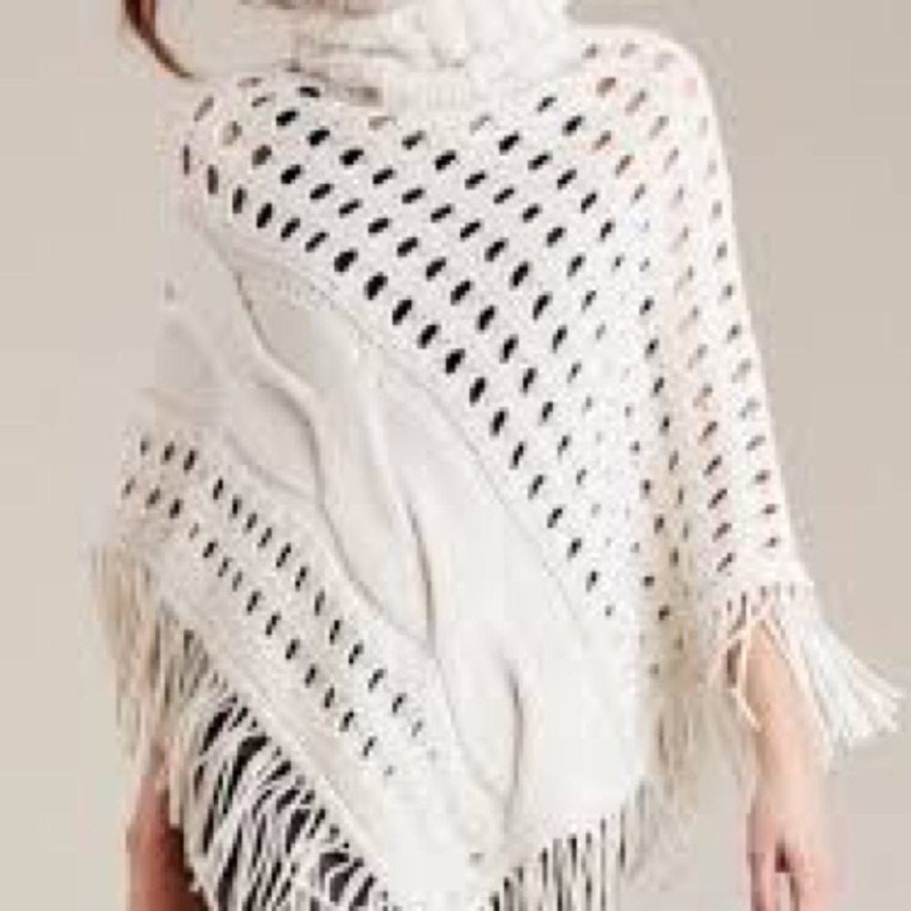 Autumn Cashmere Turtleneck Poncho One Size